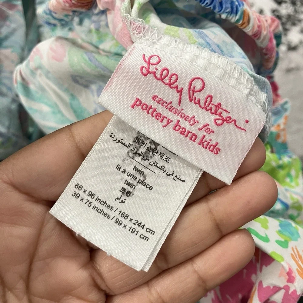 Lilly Pulitzer for Pottery Barn Kids Mermaid Twin Sheet Set 3 Pc Cotton
